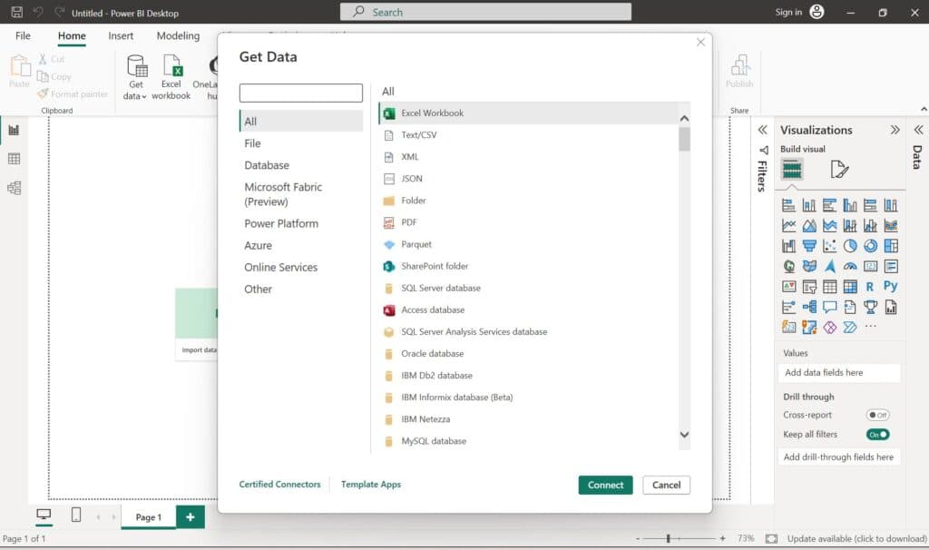 How to create a PowerBI Dashboard: Adding Data to Mammoth