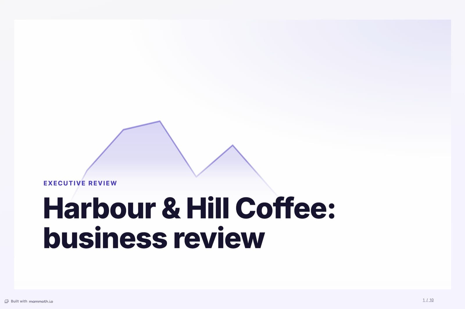 Cover slide: Harbour & Hill Coffee: business review