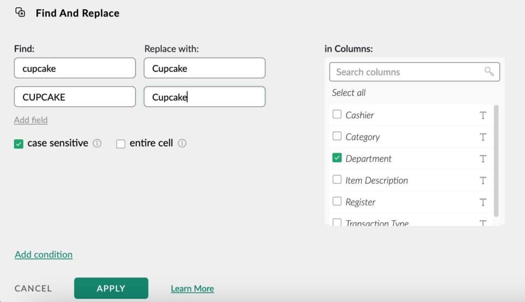 Data Cleaning in Excel: Find and replace in Mammoth