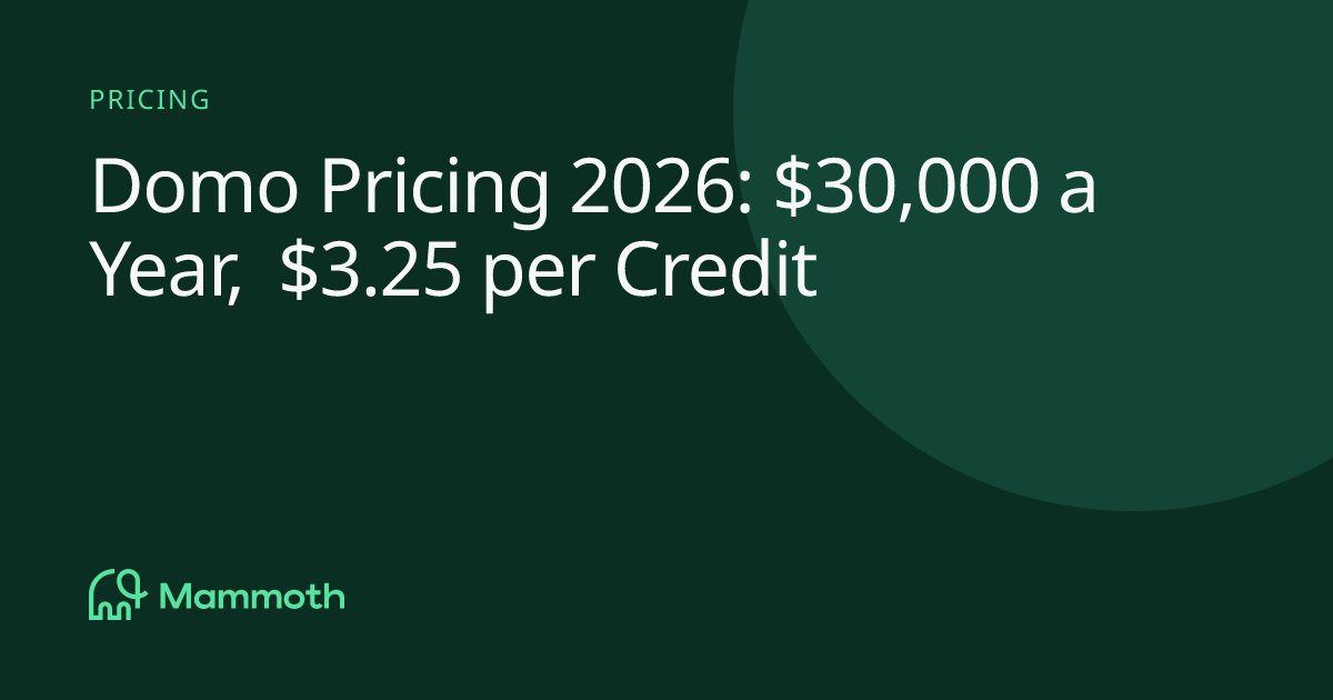 Domo Pricing 2026: $30,000 a Year, $3.25 per Credit